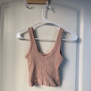 Urban Outfitters Ribbed Blush Crop Top